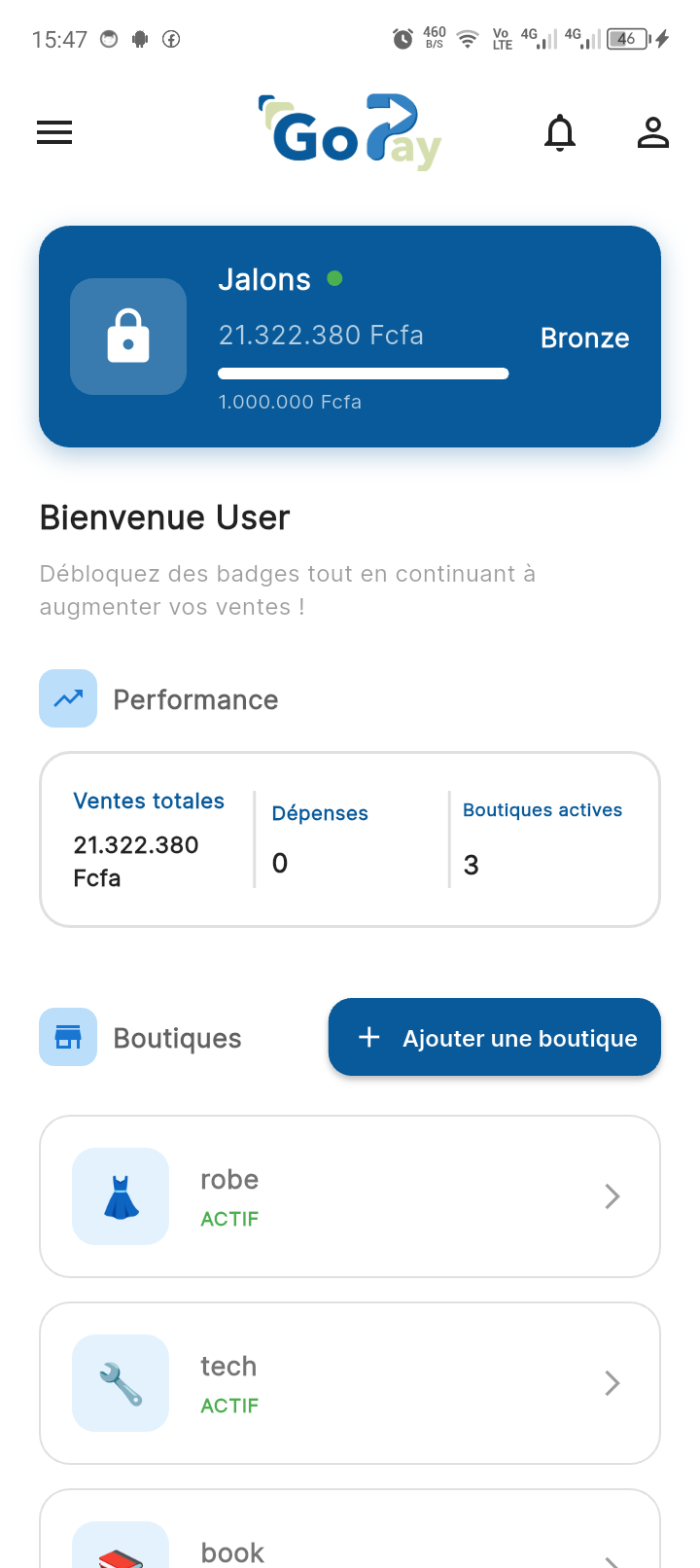 Gestion des boutiques